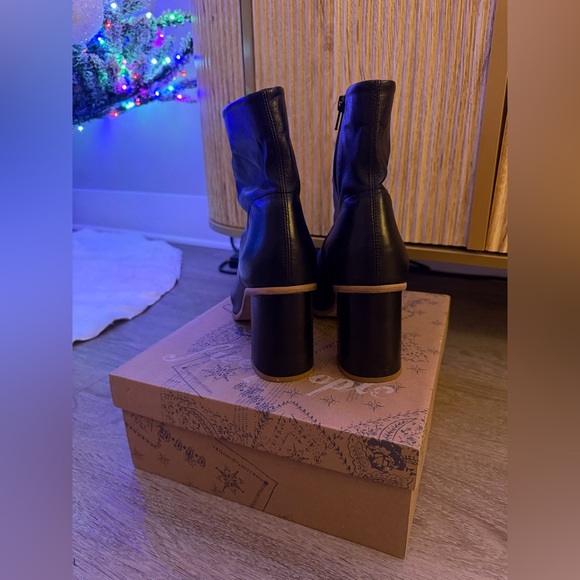 Free People Sienna Ankle Boot Black Leather Womens Size 11 - Picture 7 of 14